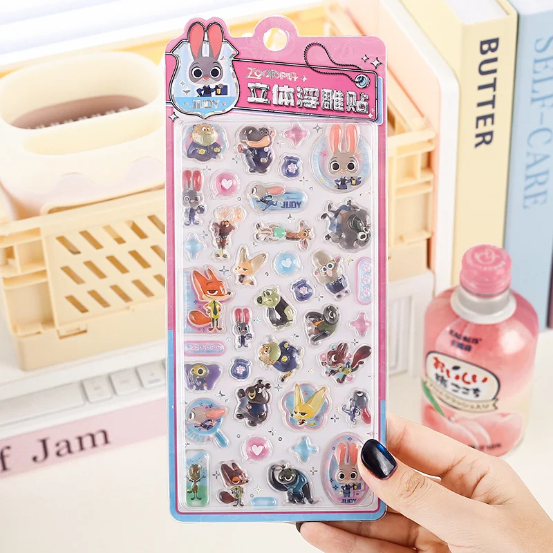 クレイジー ズートピア 3D ステッカー かわいい漫画ステレオクリスタルステッカー 携帯電話ケース DIY ハンドアカウントノートブック携帯電話ケース装飾