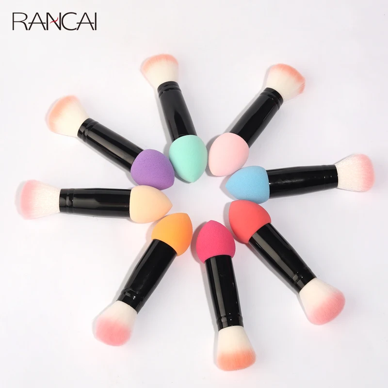 RANCAI 1pcs Makeup Puff Double Ended Powder Cosmetic puff Sponge For Female make up Beauty Tool Make up Brushes Sccessories Set