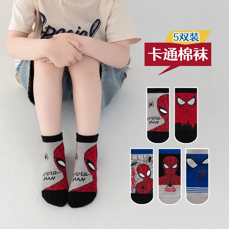 5 Pairs New Children Socks Anime Kids Boys Short Sock Kawaii Child Cotton Cartoon Baby Boat Socks Kids socks Gift 1-12Y