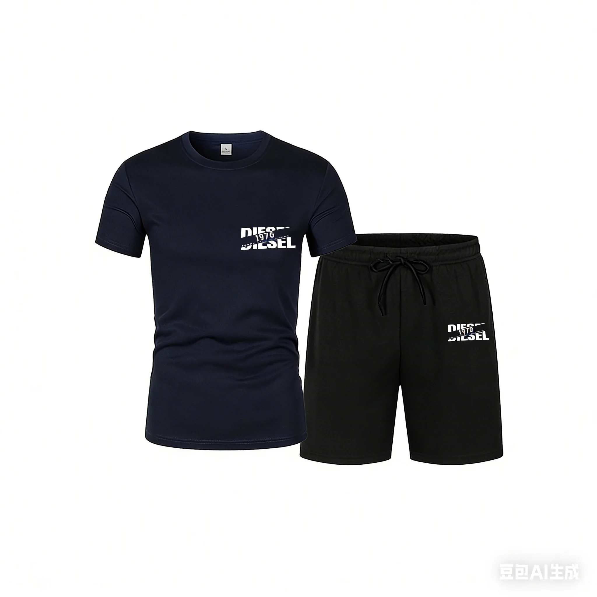 

Men's new trend hot summer sports suit high-quality T-shirt and shorts 2piece set urban casual fashion short sleeved T-shirt set