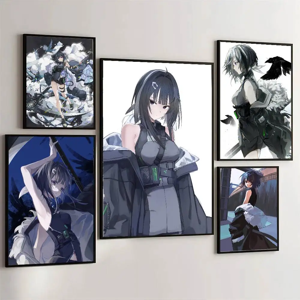 La Pluma Game Arknights Poster Art Sticky Wall Waterproof Home Living Room Bedroom Bar Aesthetic Decoration