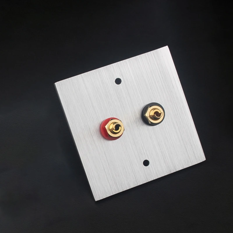 Aluminum Alloy Wall Plate Home Theater Binding Post Gold Plated Copper Quad Sound Rhodium Plated Speaker Part