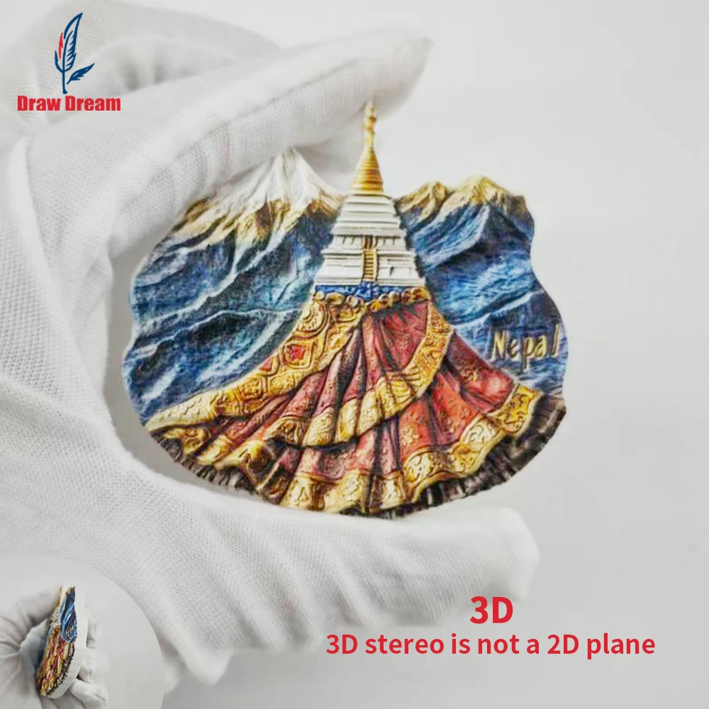 1 Stück Nepal Kreativer 3D-geprägter Kühlschrankmagnet, Weltreise-Souvenir-Kollektion, geeignet für Heim- und Bürodekoration, personalisierter exklusiver Reise-Souvenir-Magnet, Kühlschrankmagnet,