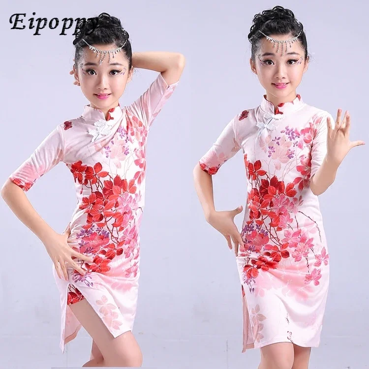 어린이 라틴 댄스 스커트, 코스튬 대회 공연, 클래식 치파오