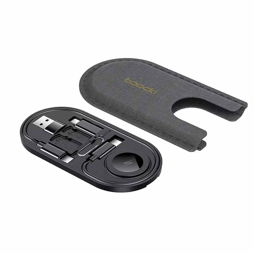 Mini Multi-Functional Organizer 3A USB C Cable with Card Case Fast Charging Watch Wireless Charger Portable SIM Toolkit Travel