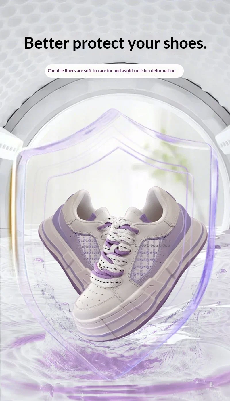 Flauschige Faser 360° ° Surround-Reinigungs-Schuhwaschbeutel – wiederverwendbarer, langlebiger, maschinenwaschbarer Wäschebeutel mit Reißverschluss (1 Stück) – Detail 5