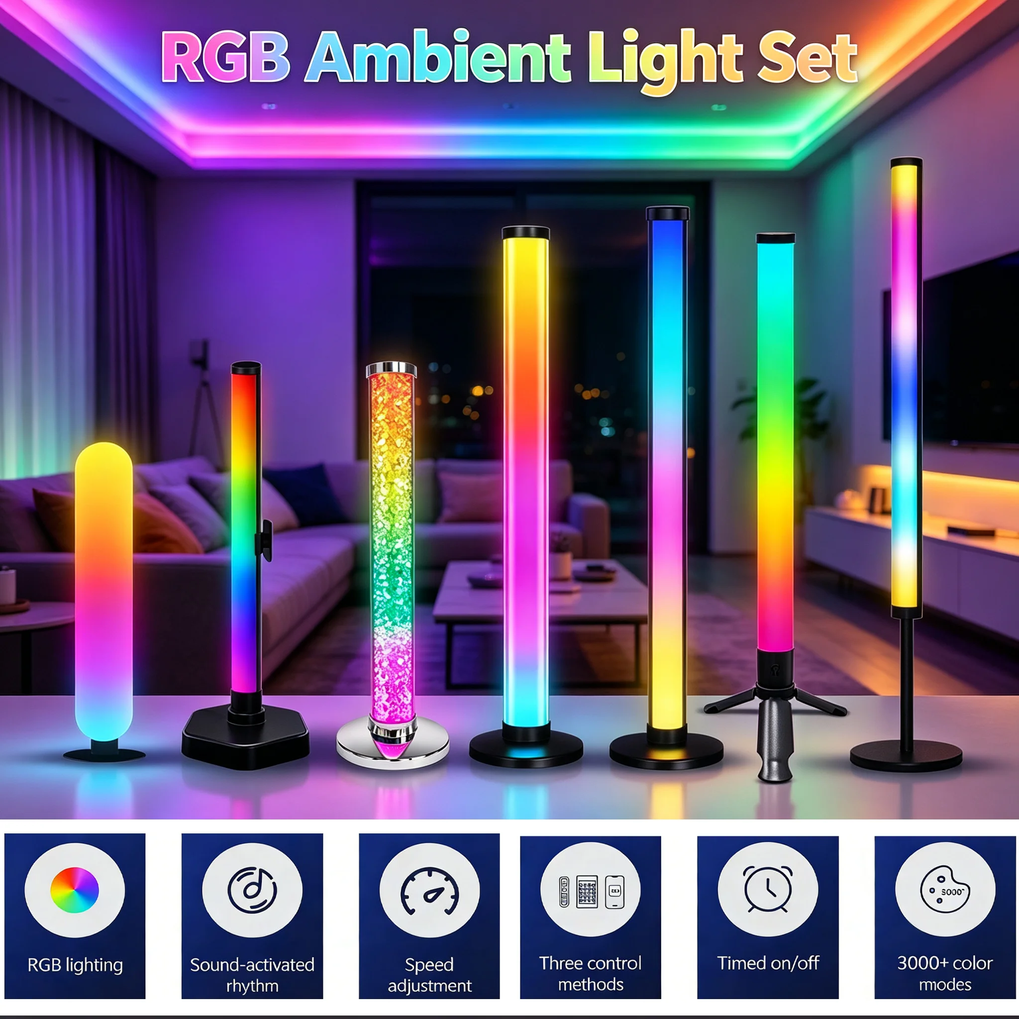Ambient Lighting Decor For Room - Lámpara LED RGB de Escritorio con