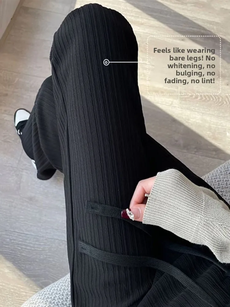 Losse, casual broek met wijde pijpen, dames lente zomer 2022, nieuwe Sle dunne versie, hoge taille, recht gesneden polyestervezel