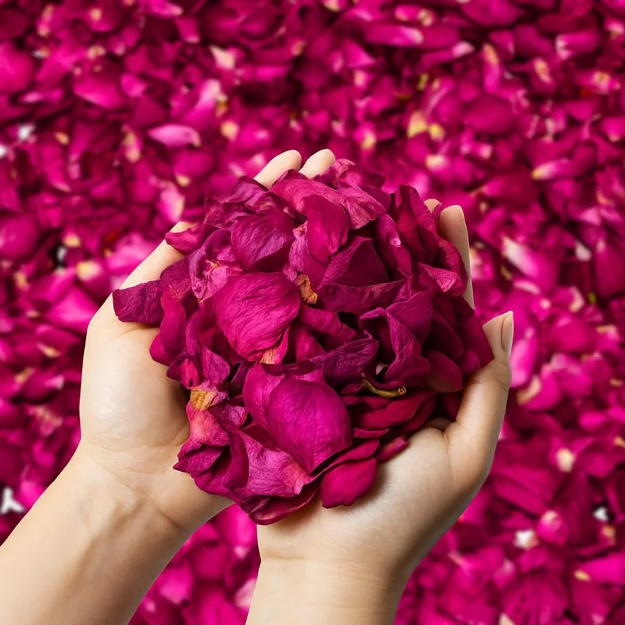 

Dried Rose Petals Bulk 5oz Natural Red Flower Petals for Bath, Candle, Soap Making, Wedding Decor Real Rose Petals for Romantic