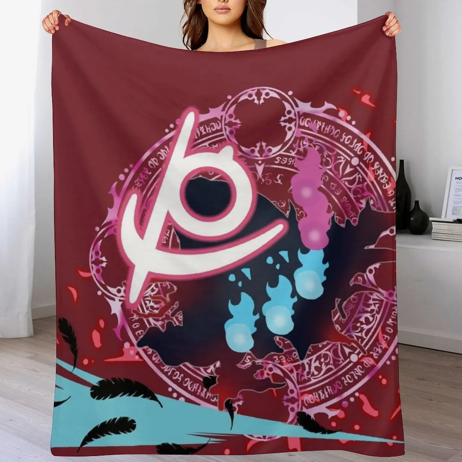 FFXIV Reaper Job Mat Throw Blanket Outdoor Soft Blanket for Picnic Beach Camping