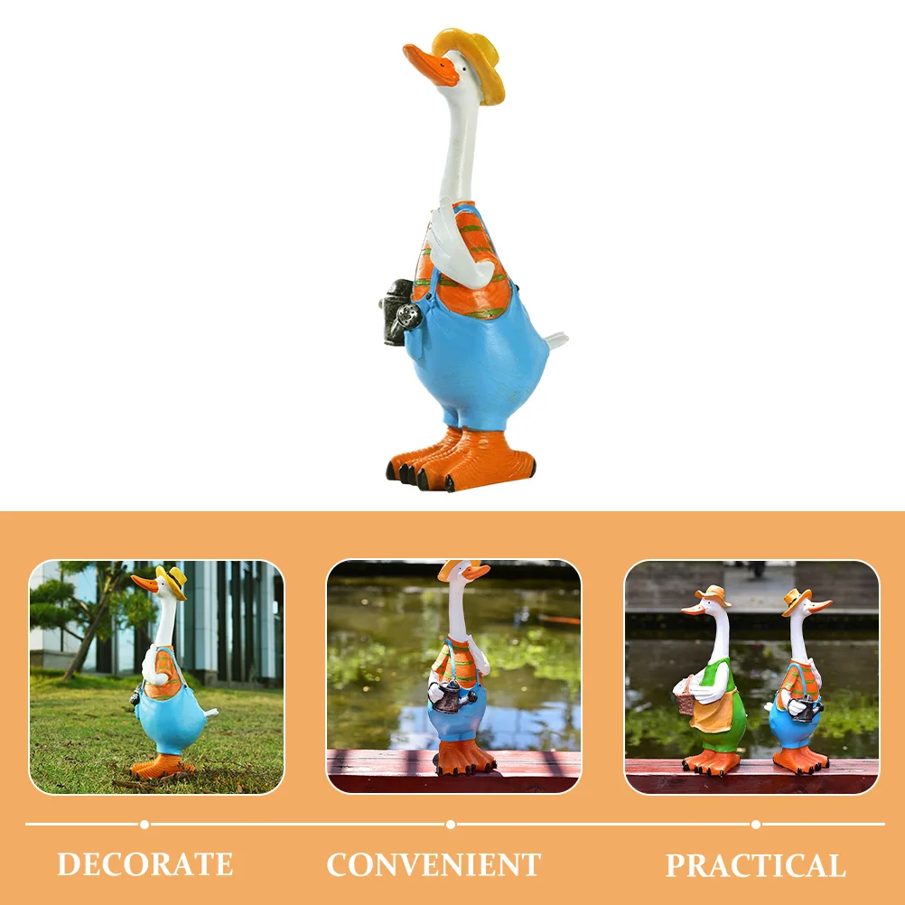 

Romantic Duck Statue Resin Desktop Decoration Office Ornament Garden Resin Sculpture Home Decor Duck Statue Home Ornaments