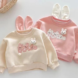 Baby Girls Sweatshirt Kids Cartoon Printed Hoodies Toddler Pullover 2024 Spring Autumn Children's Clothing Fashion