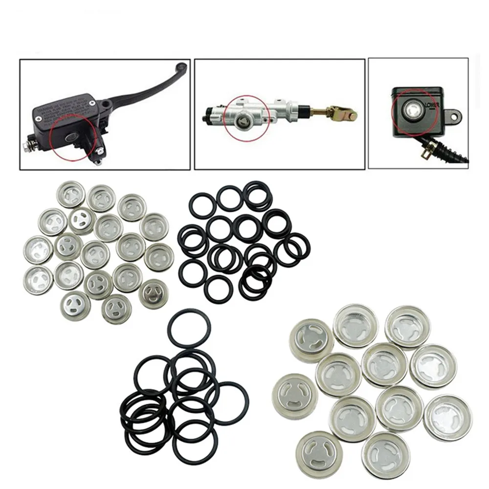 2 Pcs 18mm Brake Master Cylinder Reservoir Sight Glass Motorcycle Dirt Gasket Clutch brake upper pump rear brake pump oil mirror