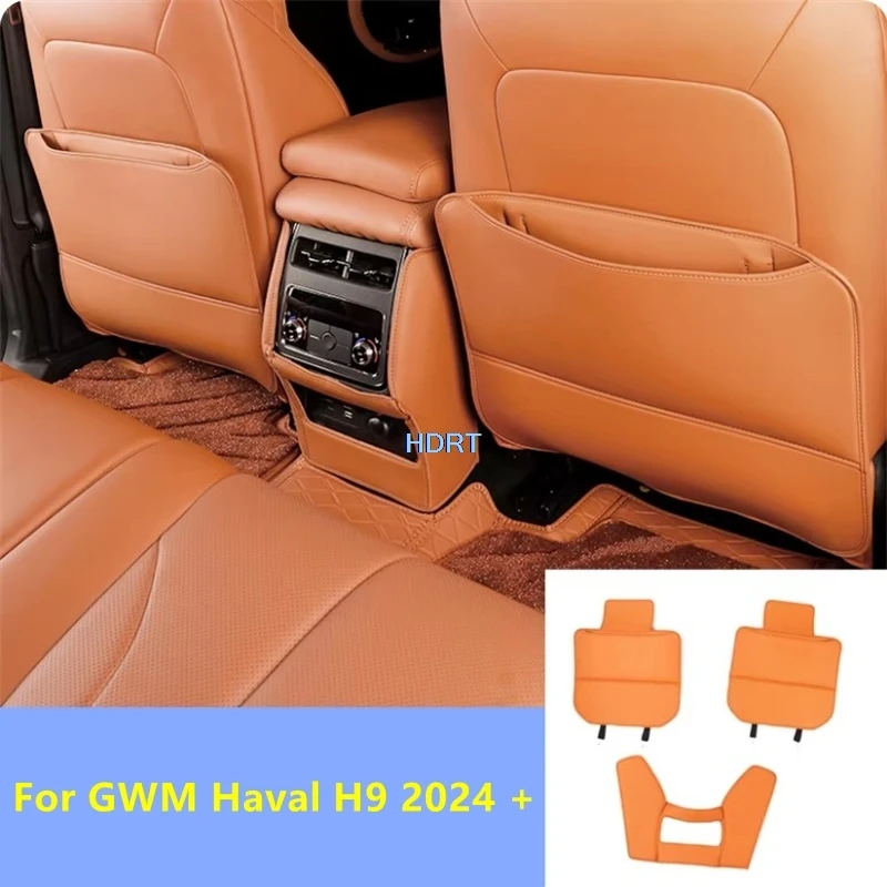 

For GWM Haval H9 2024 + Protector Decoration Accessories Car Style Rear Seat Anti Kick Pad Armrest Box Air Vent Outlet Mat Cover