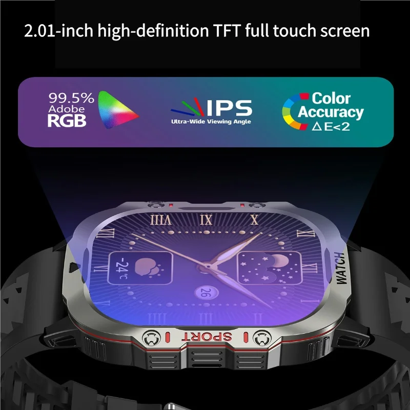 

Outdoor Smartwatch TF16 Pro Fit Android iOS Bluetooth Watch 2.01-inch Full Touch Screen Outdoor Sports Bluetooth Phone Call