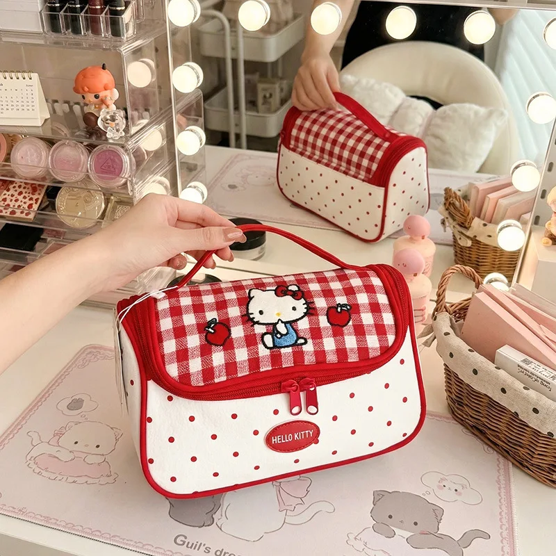 bolsa-xadrez-vermelha-com-bolinhas-grande-capacidade-bolsa-de-armazenamento-super-fofa-bolsa-de-higiene-pessoal-a-prova-d'agua-com-estampa-de-gatinho-super-conveniente-para-viagens