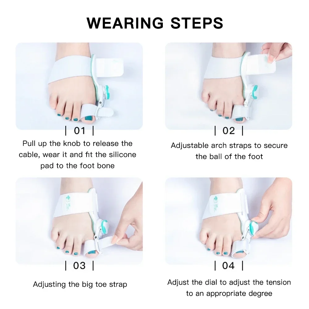 Adjustable Toe Separator Hallux Valgus Orthopedic Braces Big Toe Straightener Corrector Bunion Corrector Pains Relief Foot Cares