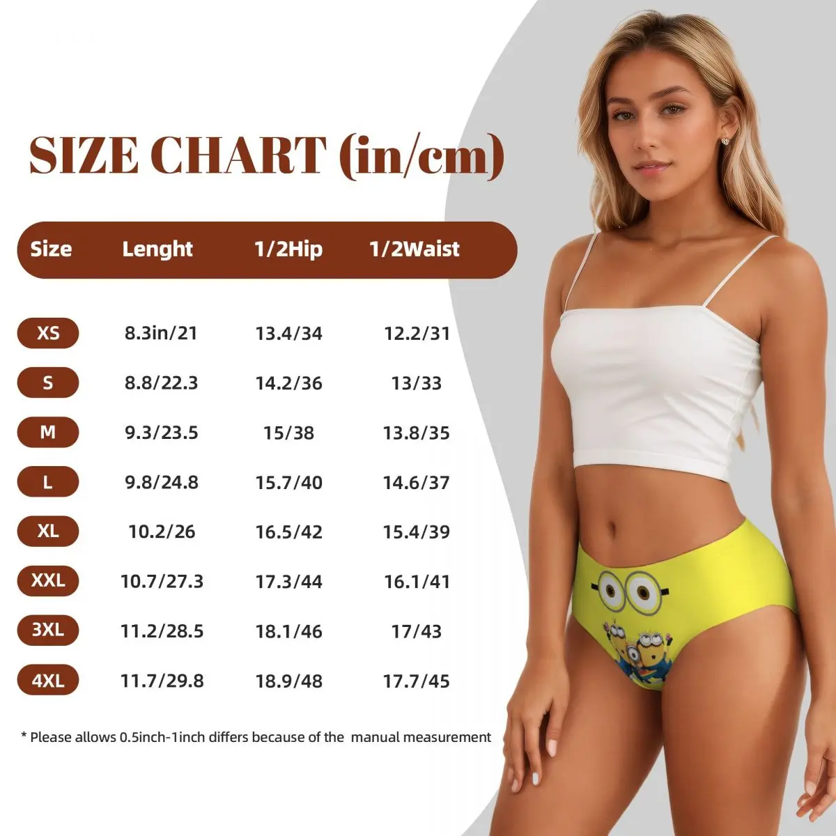 Custom Minions Animes Briefs Underwear Women\'s Comfortable Stretch Panties