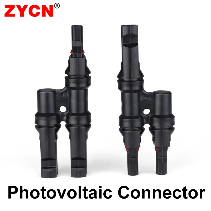 1Pair IP68 PV Connector Solar T Branch 1000V 30A 2 to 1 Male Female Mouted APanel Waterproof For Cable 2.5-sq~6.0mm Photovoltaic