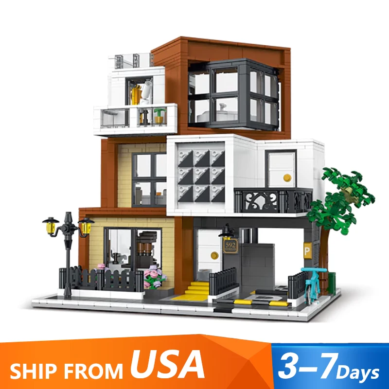 

City Apartment Building Set, City Building MOC Modular Building Block Model Kit, Suitable as a Gift for Children, 1399pcs