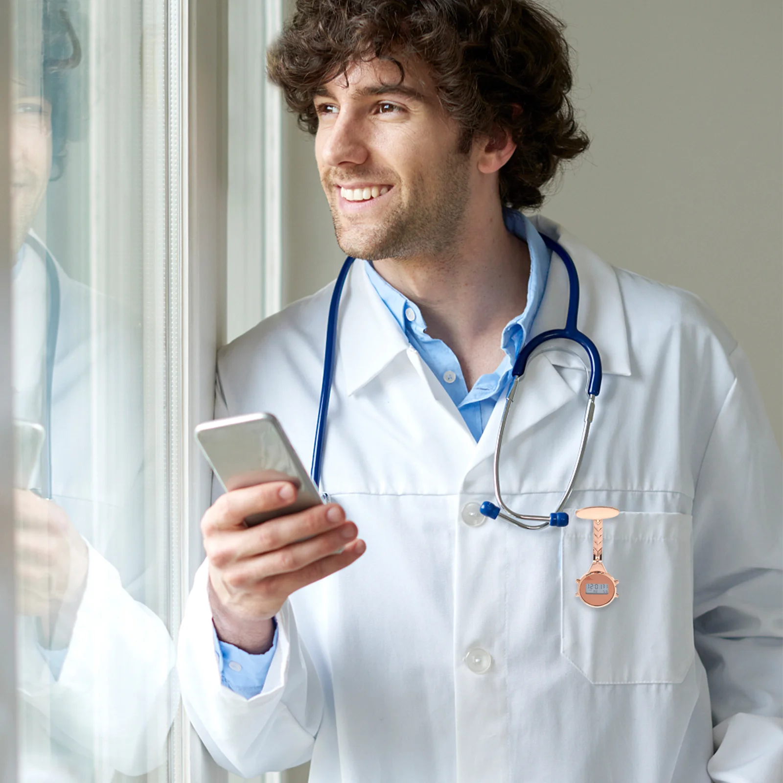 ممرضة إلكترونية للجنسين طية صدر السترة دبوس إنذار محمول للنساء شارة طالب الطبيب #5