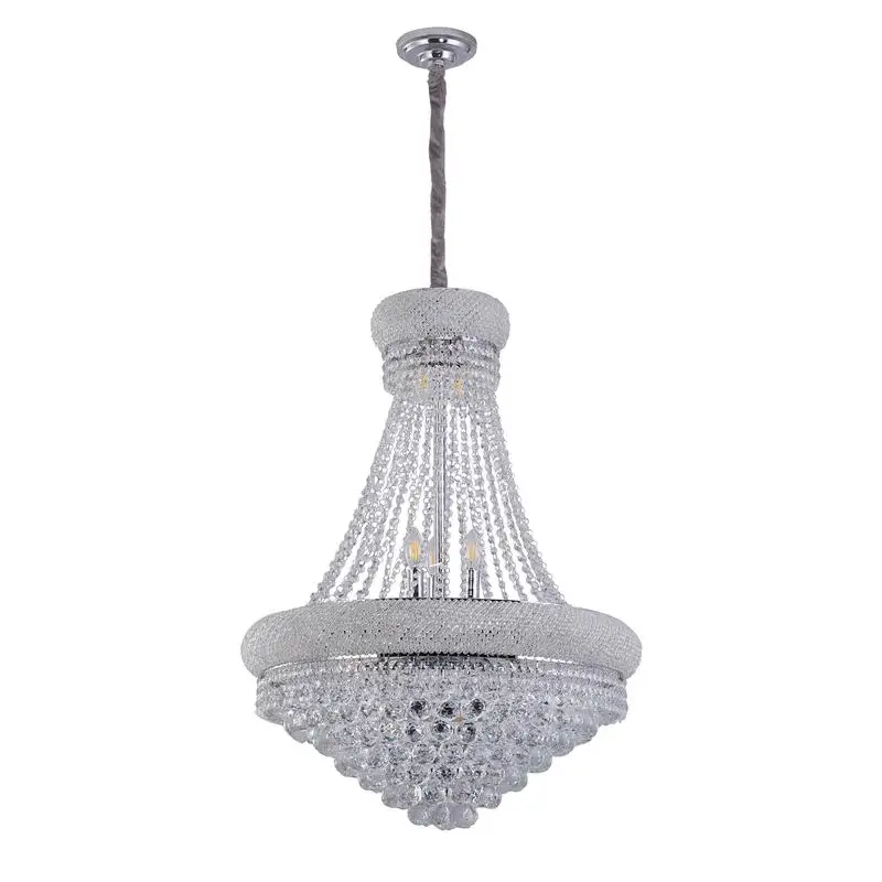 

36" Luxurious K9 Crystal Single Tier Chandelier with 14 LED Bulbs, Hardwired Ceiling Lamp for Living Room, Hallway, and Dining