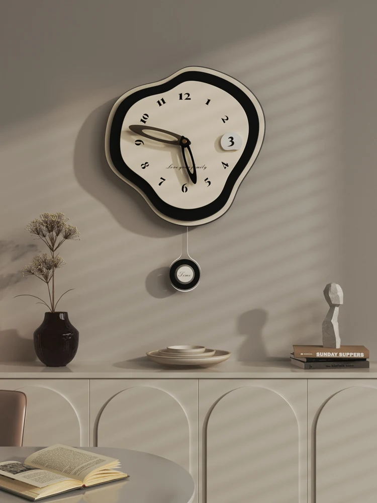 

Home art creative wall clock, living room clock clock, silent hanging watch hanging wall, simple and modern