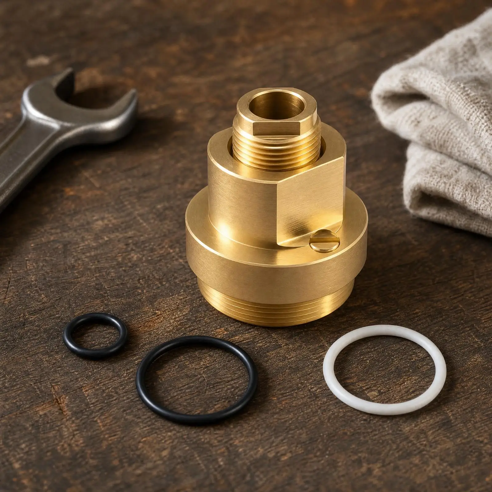 T-12A Brass Cap Assembly Hexagonal Plumbing Repair Part Burr-Clean Threads