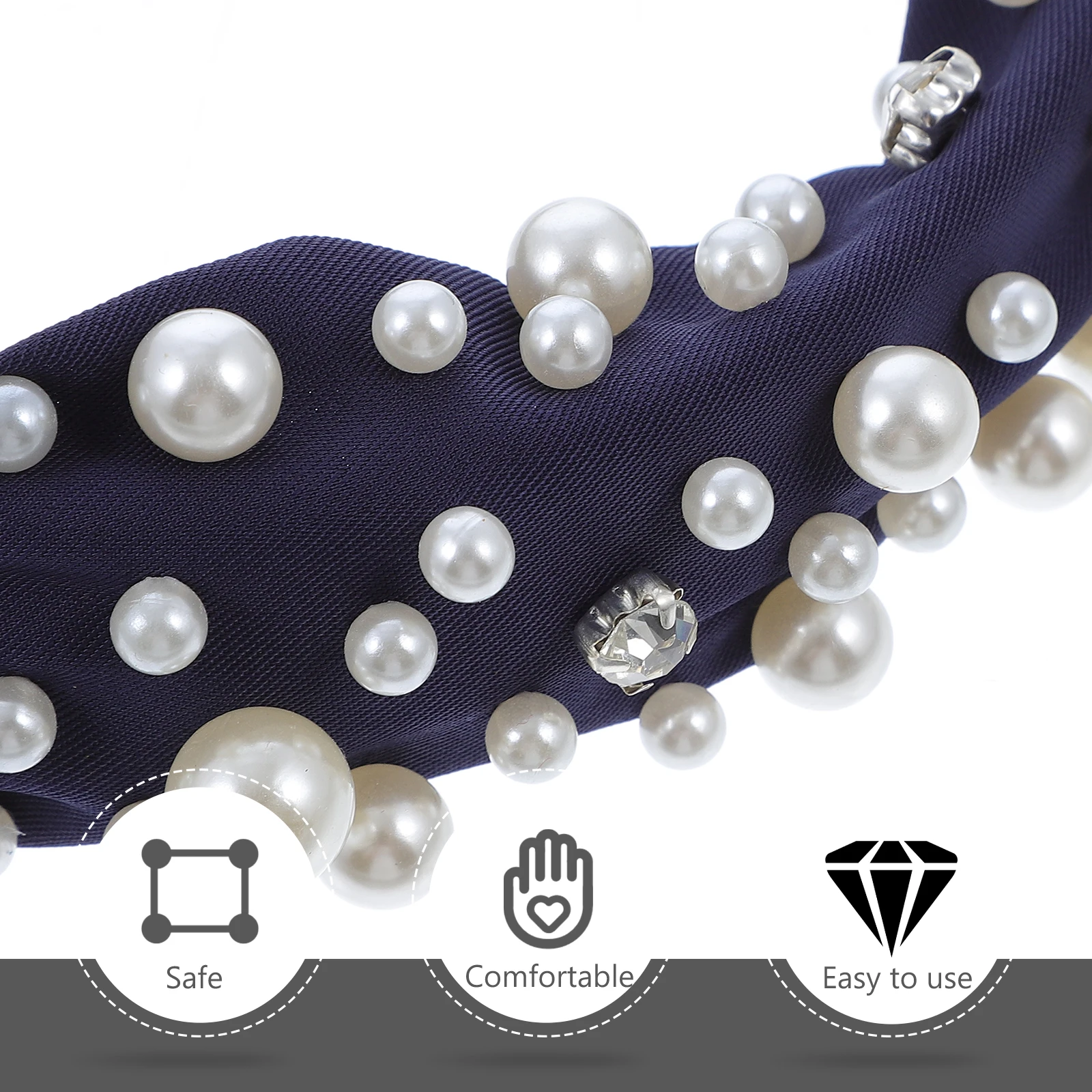 

Full Beaded Hairband Hoop Headband Pearl Vintage Fashion Hair-hoop Lovely Woman