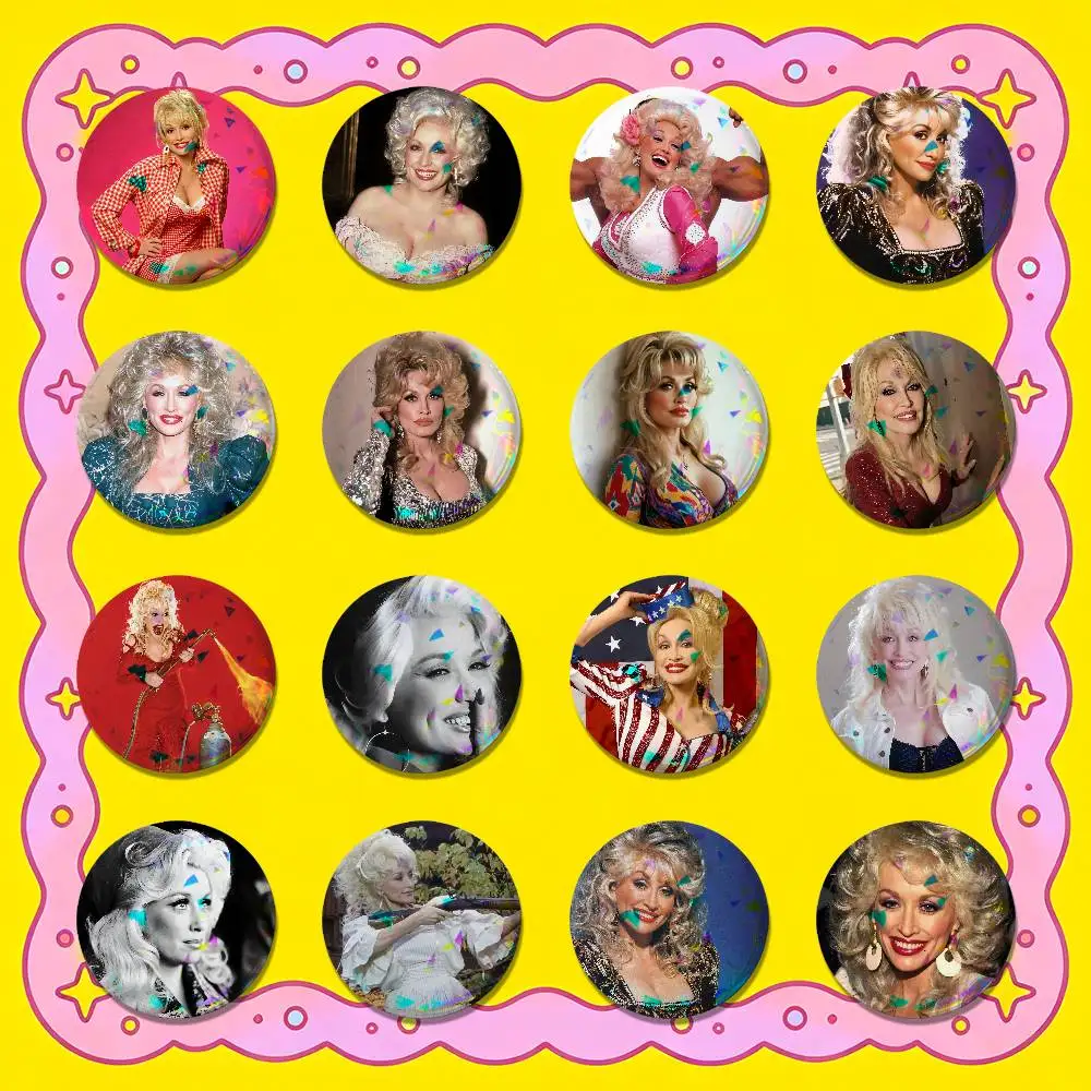 For Dolly Parton Badge Cover Custom Pin Insignia Emblem Round Button 58mm 44mm Laser Film