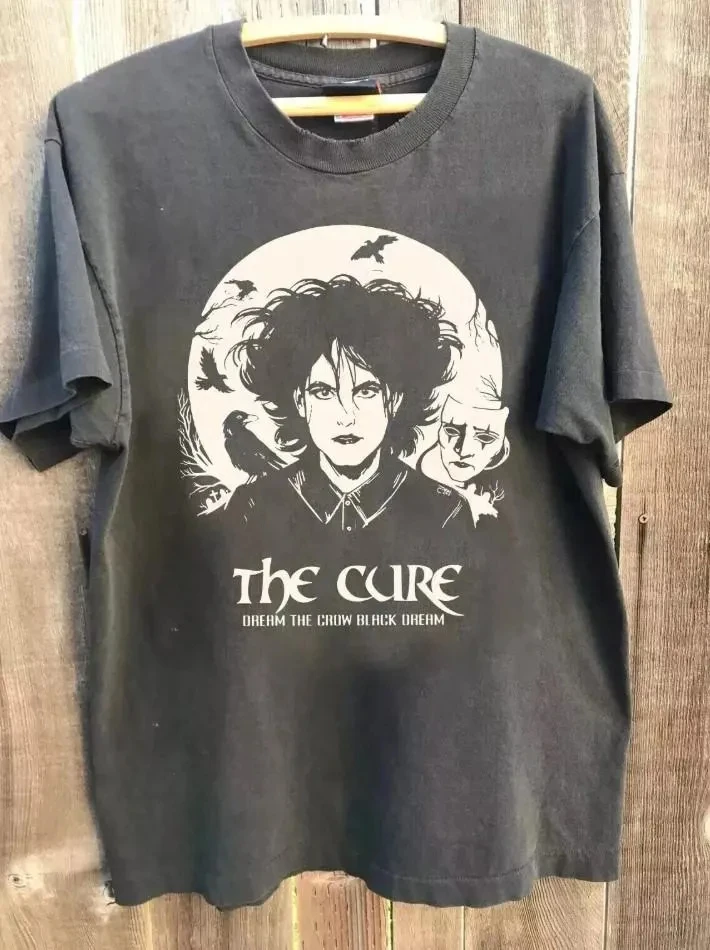 Summer Women's Vintage The Cure Rock Band T Shirt Cotton and Breathable Short Sleeve Streetwear Casual