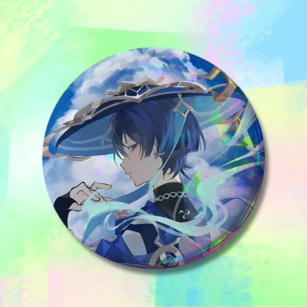G-Genshin Impact Wanderer Enamel Pin Tinplate Round Brooch Cosplay Nijigen Otaku Culture Badges 58mm 44mm 32mm 75mm 25mm