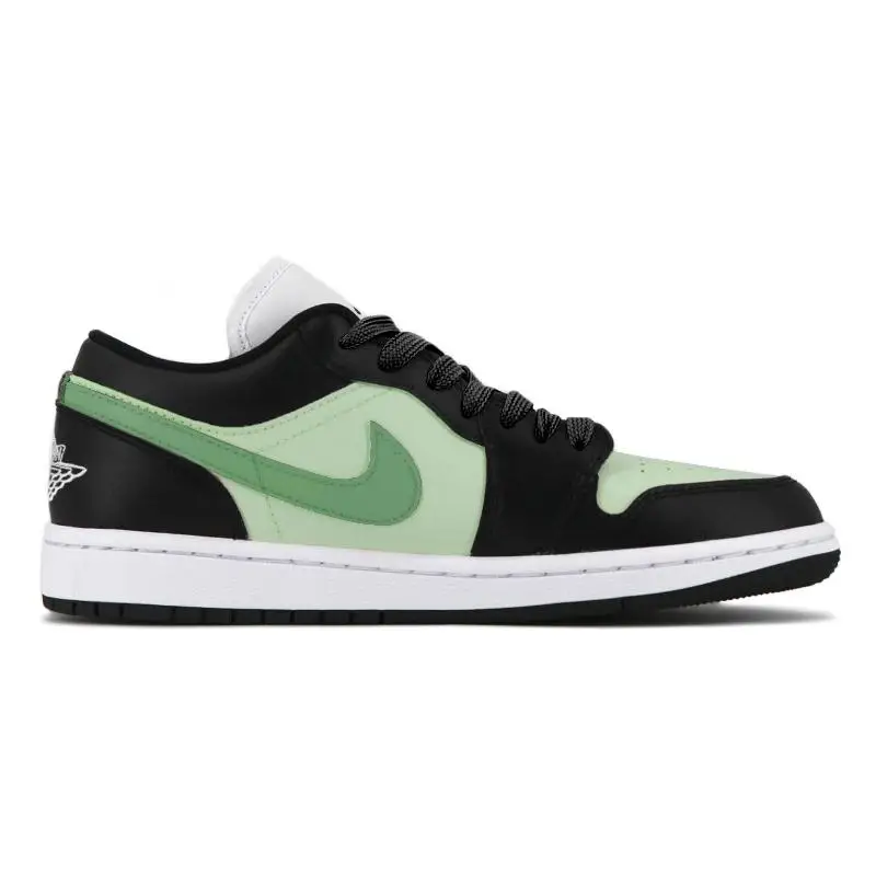 【Customize】Air Jordan 1 Vintage Basketball Shoes Women's Low-top Black/Green Sneakers shoes DC0774-101