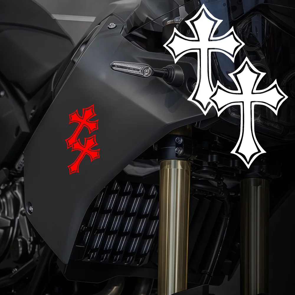 Cross Motorcycle Stickers, Religious Theme Decorative Stickers, Durable Self-adhesive Decorative Car Stickers