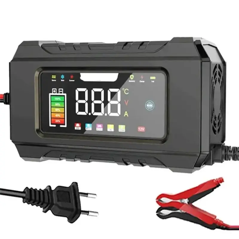 NEW HOT In Stock-12V Car Battery 6A Fully Automatic Battery With LCD Display Lead Pulse Repair EU PLUG