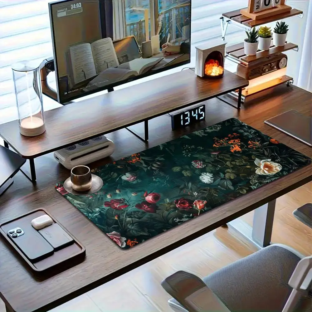 Base in gomma antiscivolo per tappetino per mouse per ufficio e decorazioni per la casa Tappetino per mouse con bordo bloccato di grandi dimensioni per tastiera e scrivania del computer da gioco