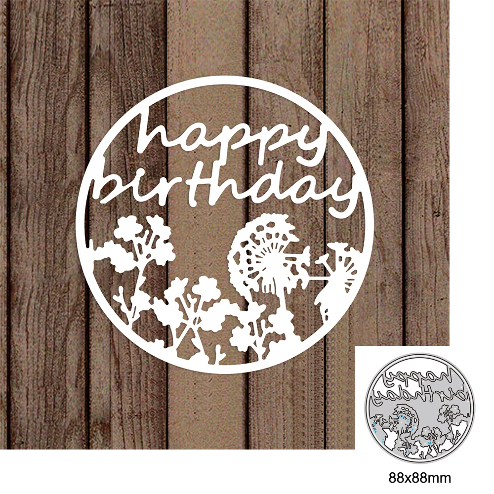 

Happy Birthday Metal Cutting Dies Flowers Mold For DIY Scrapbook Cutting Die Paper Cards Embossed Decorative Craft Die New 2023