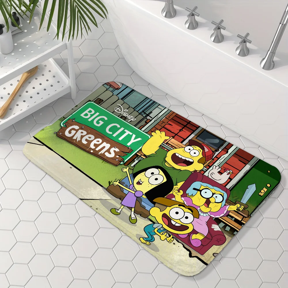 1pc D-Disney-B-Big City Greens Floor Mat Doormats Carpet Foot Mat Bathroom Absorbent Mats Anti-Slip Mats Decor