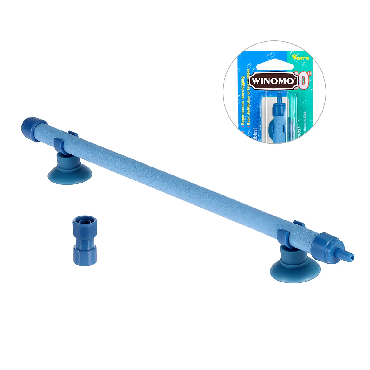 

10-Inch Fish Tank Air Stone Tube Super Porous Non-Clogging Air Pump Accessory Rubber Suction Cups Connector