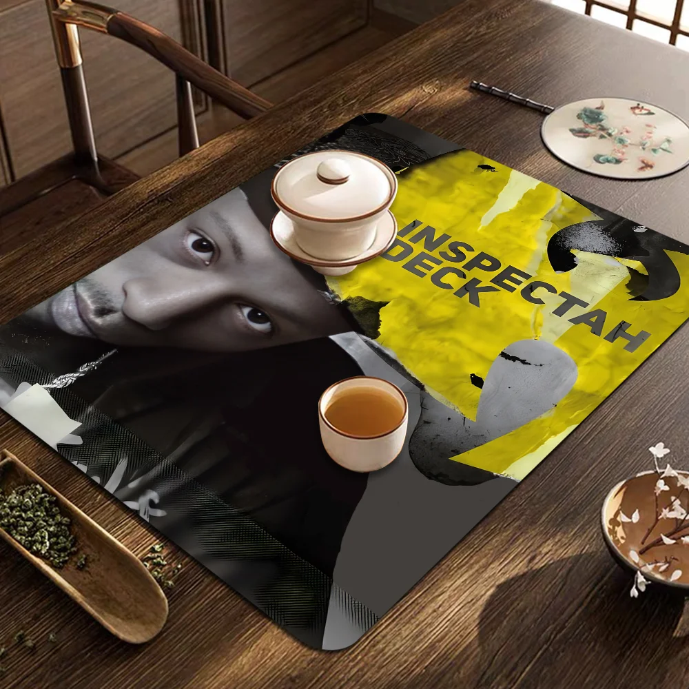 

Wu-T-Tangs Clan Quick Drying Dish Mat Printed Kitchen Non-slip Coffee Cup Pad Drain Mats Dinnerware Cup Bottle Placemat