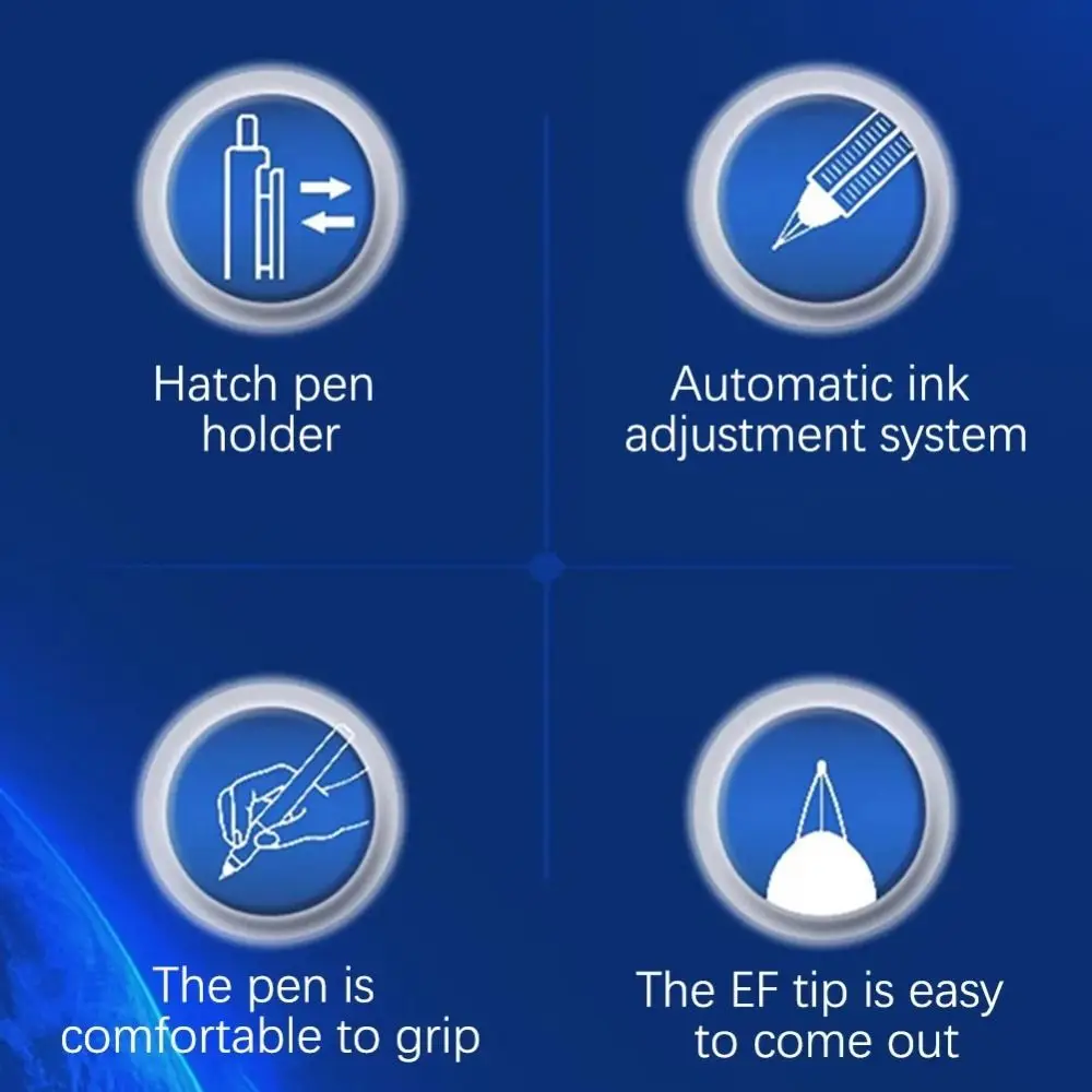 

Выдвижная перьевая ручка с тонким наконечником, стираемая, с возможностью дозаправки чернил, для каллиграфии, письма, школы и офиса