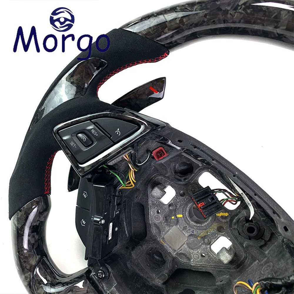 Racing Style Design Custom Forged Carbon Fiber Steering Wheel with Paddles for Chevrolet Camaro SS Rs Zl1 Z06 2015 2016 2017