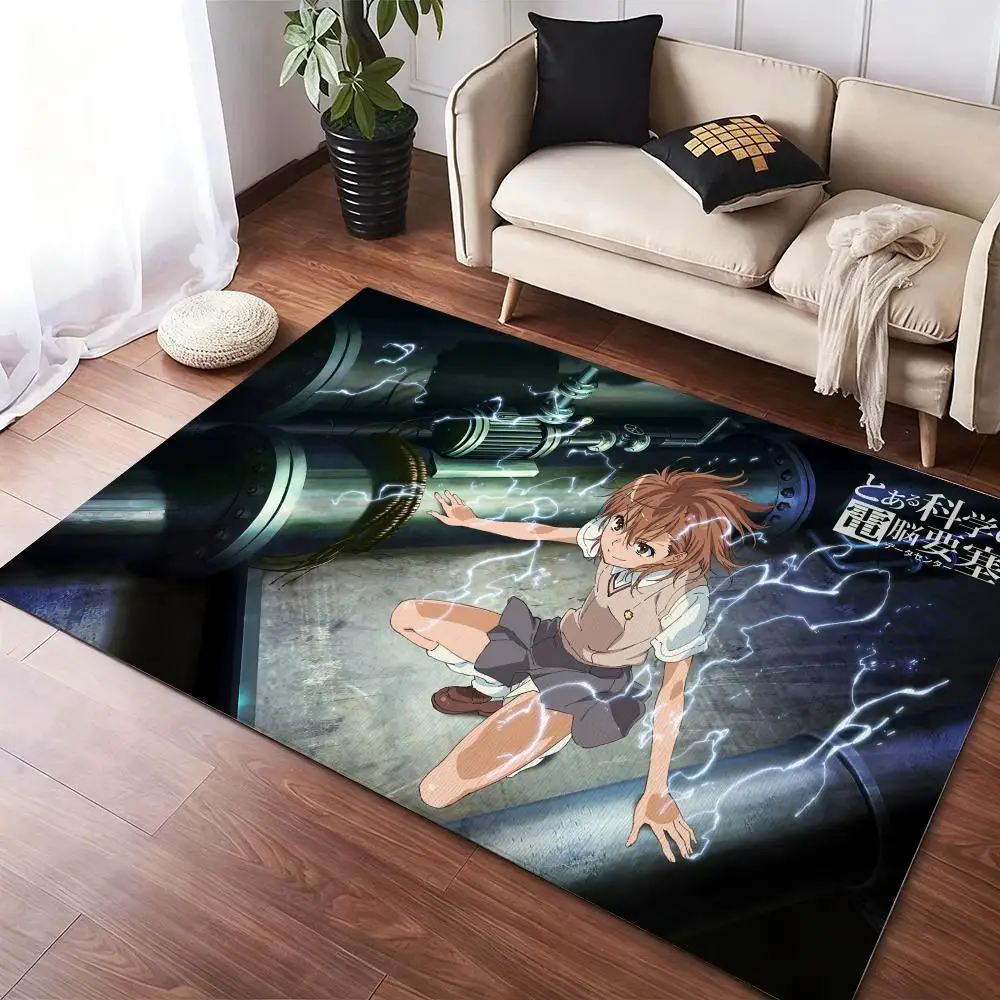 

A Certain S-Scientific Railgun Floor Mat Soft Thickened Non-Slip Door Mat for Living Room Home Decor Flannel Rugs