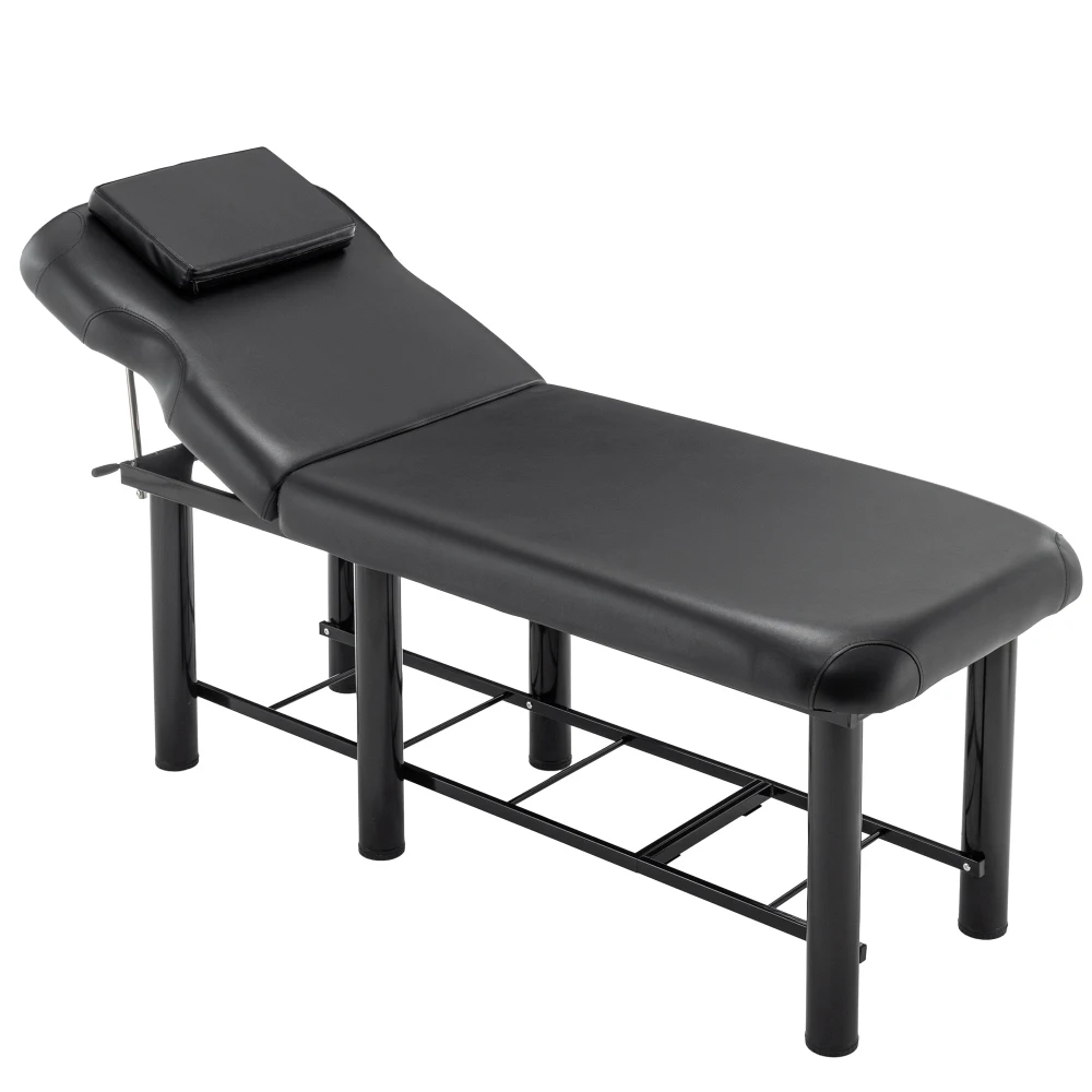 

Professioanl Massage Table , Backrest Adjustable, Removable Headrest, Bottom Shelf Storage , Memory Foam Layer Salon Bed,Black
