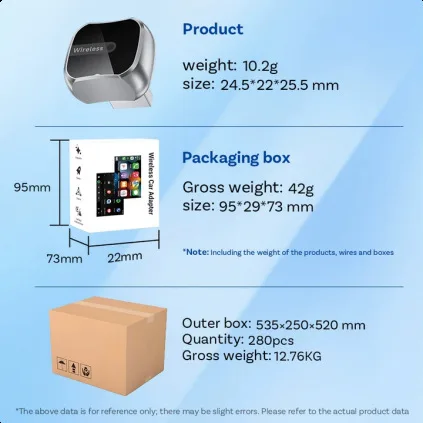 Mini cube wireless CarPlay adapter Android Auto car interconnection box CP88-M, CP88-M2