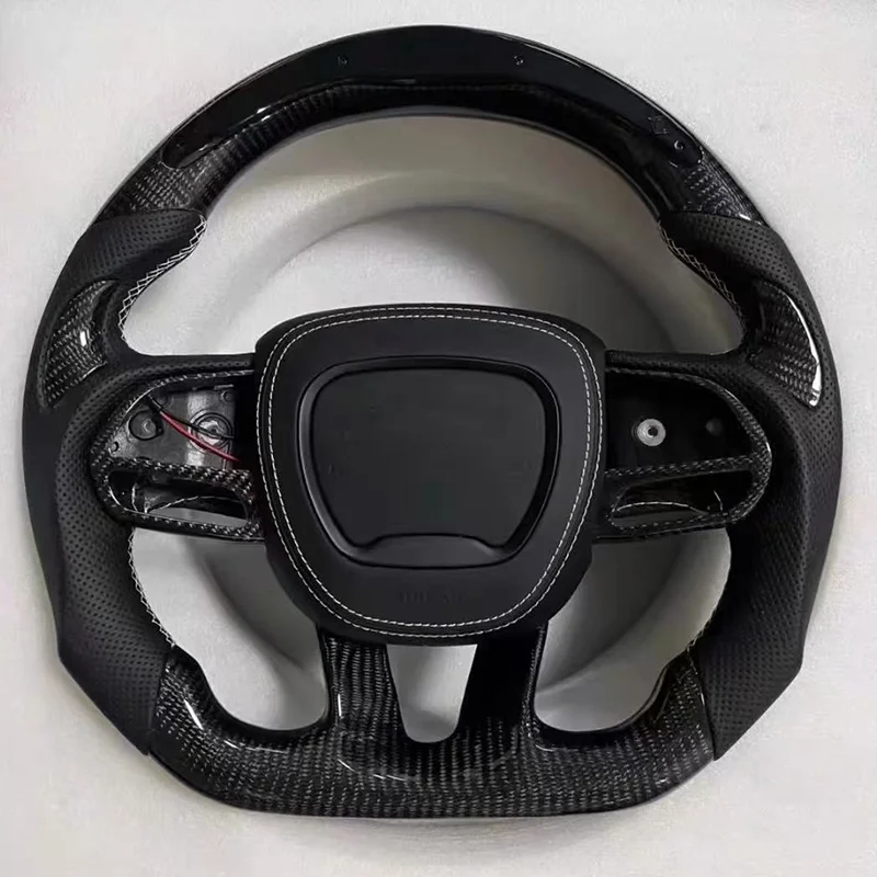 LED Carbon Fiber Steering Wheel For 2015-2023 Dodge Challenger Hellcat Charger SRT For Jeep Grand Cherokee Durango SRT