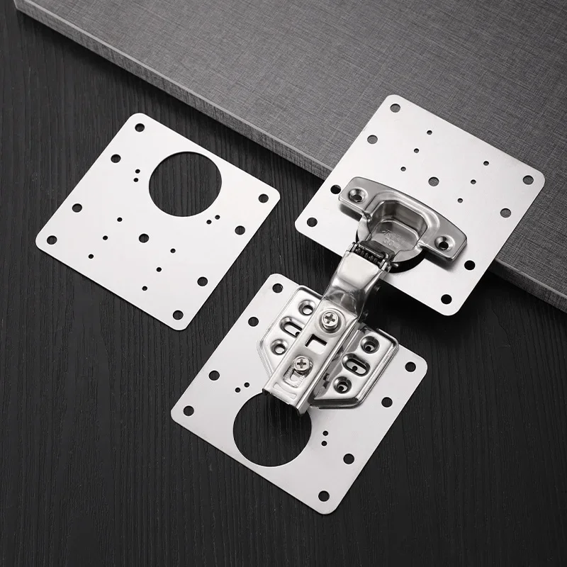 2/16Pcs Cabinet Hinge Repair Plate Kit Flat Screws Fixing Brace Brackets Kitchen Cupboard Door Hinge Mounting Furniture Hardware