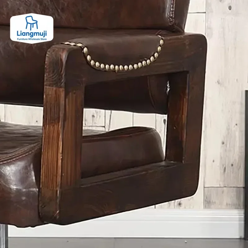 كرسي حلاق تجميل فاخر قابل للاستلقاء عتيق بسيط جمالي لتصفيف الشعر كرسي صالون مريح أثاث للشعر #3