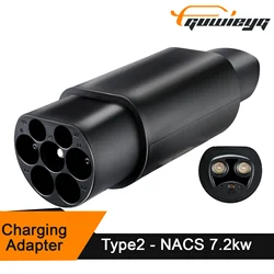 Type2 for Tesla Adapter AC 7.2KW Fit for Type2 EV Charger Fit for Tesla Model S/X/3 Not Fit Tesla Charger/Type2 Charging Station