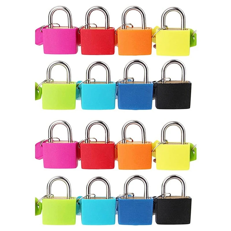 16 Pcs Suitcase Lock With Keys Small Locks Colored Padlock Luggage Lock Backpack Lock, Filing Cabinets For Laptop Bag